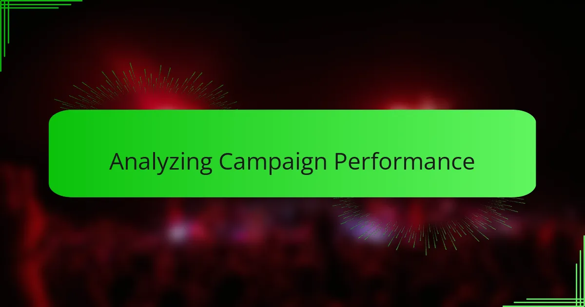 Analyzing Campaign Performance