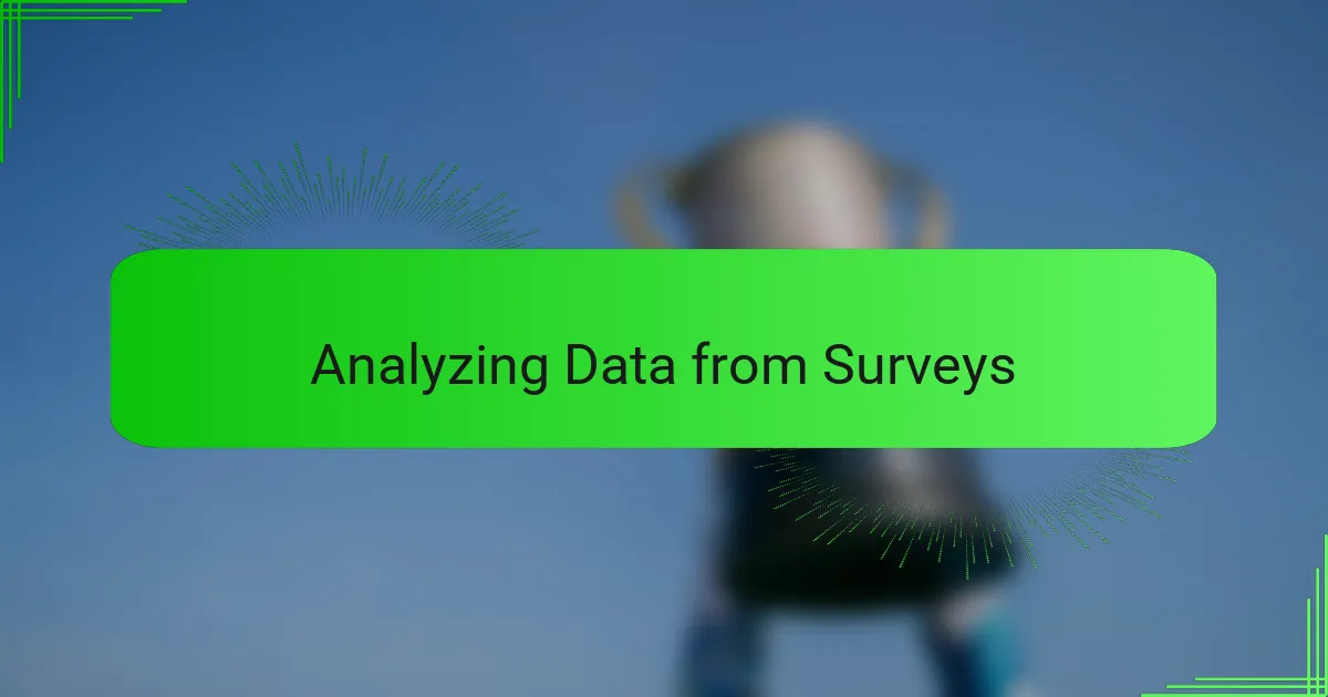 Analyzing Data from Surveys
