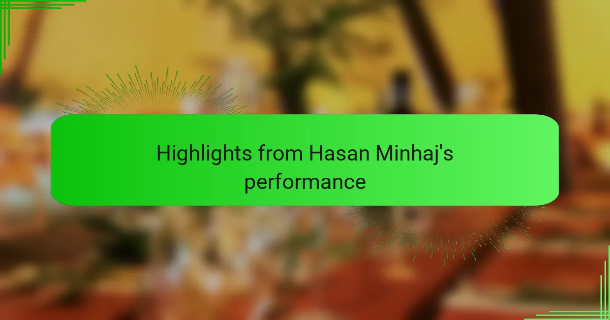 Highlights from Hasan Minhaj's performance