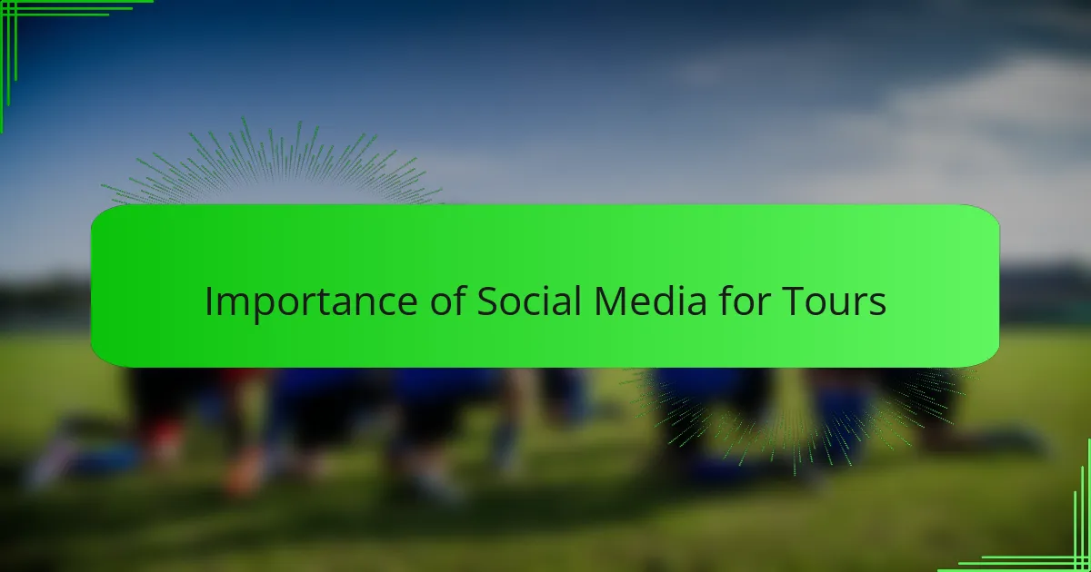 Importance of Social Media for Tours