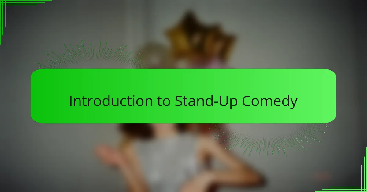 Introduction to Stand-Up Comedy