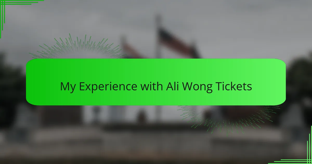 My Experience with Ali Wong Tickets