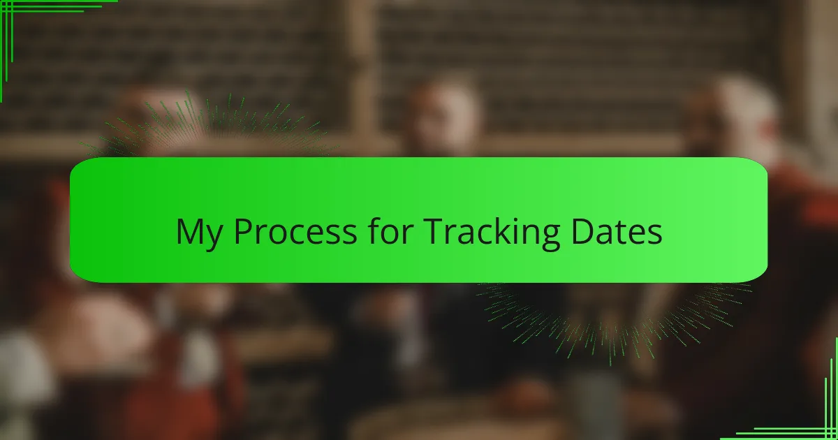 My Process for Tracking Dates