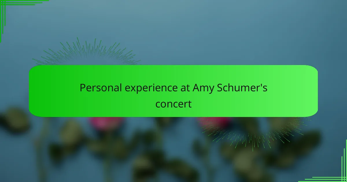 Personal experience at Amy Schumer's concert