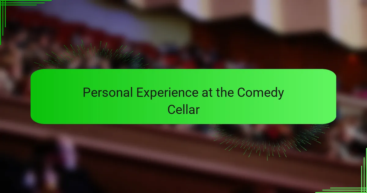 Personal Experience at the Comedy Cellar