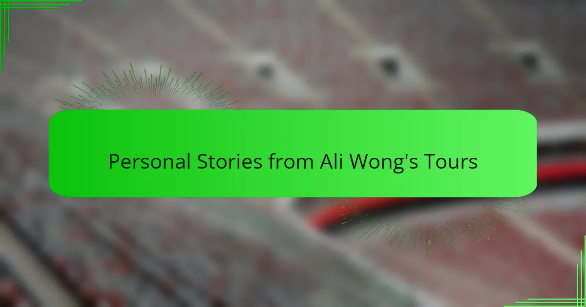 Personal Stories from Ali Wong's Tours